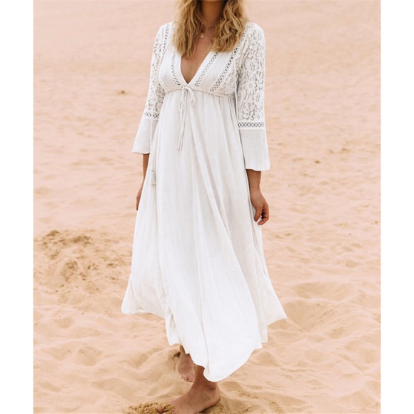 LAST 2🌺Boho White Lace Dress Swim Coverup - Picture 6 of 6